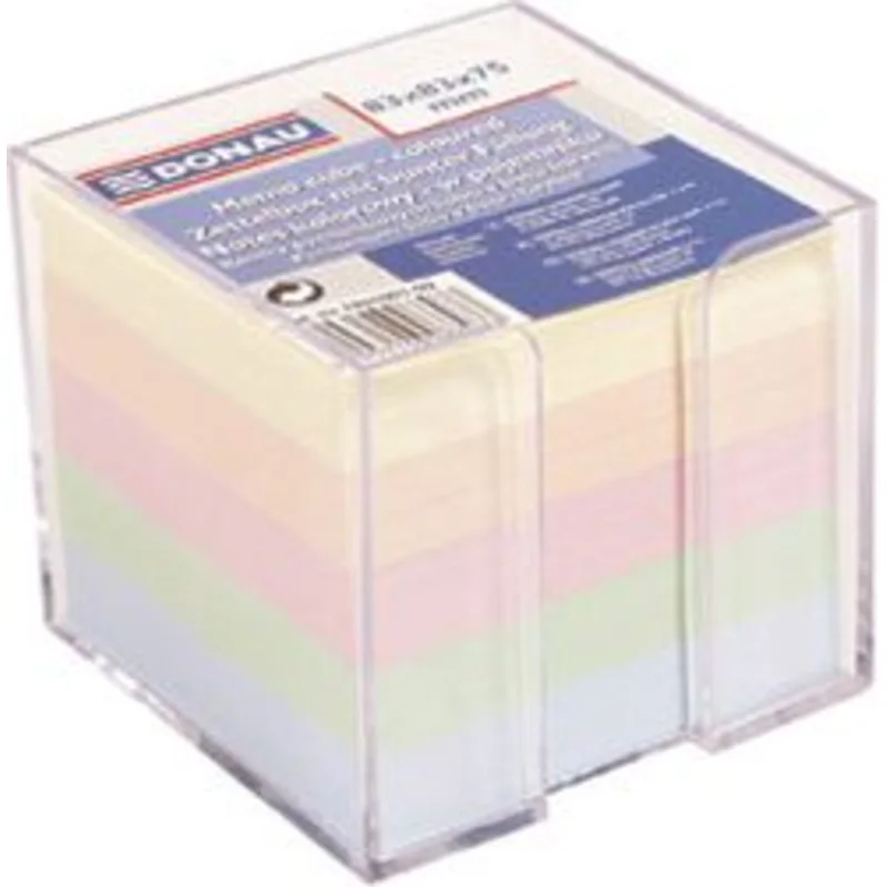 Kocka pvc s papirom 95x95x95mm Donau 7491001-99 pastel papiri