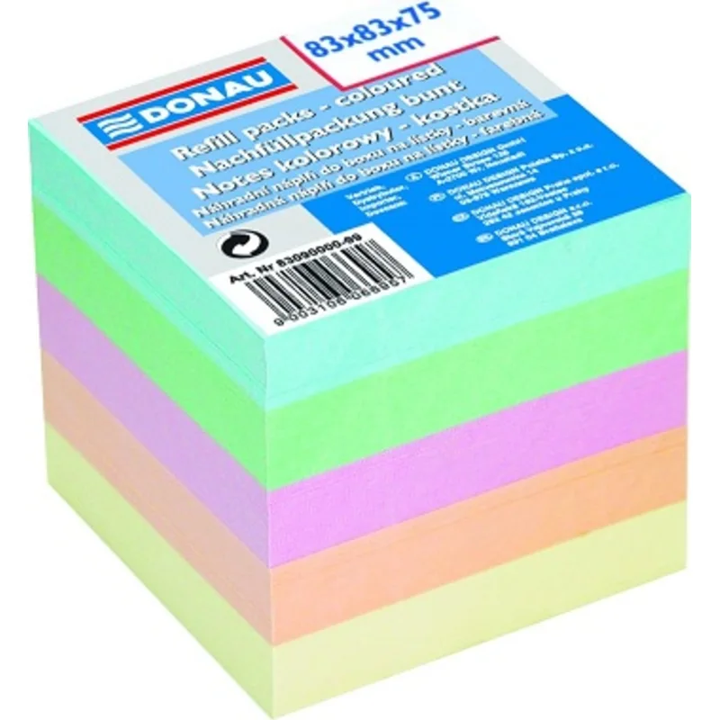Papir za kocku 8,3x8,3x7,5cm Donau pastelne boje