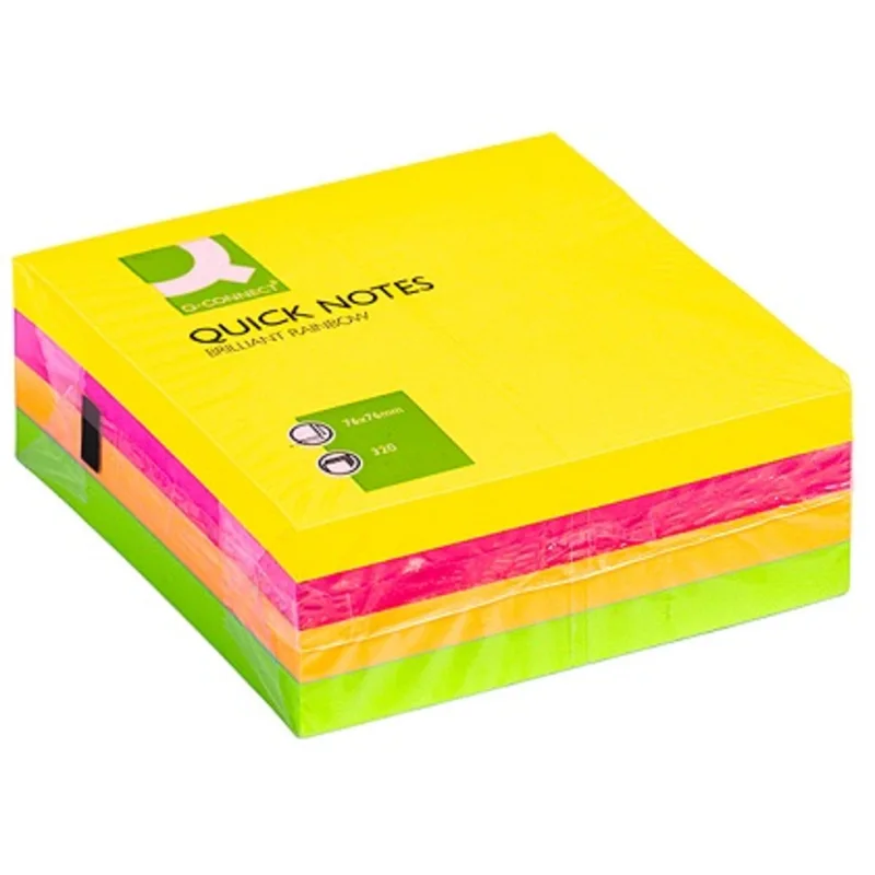 Blok samoljepljivi 76x76mm 320 listova Q-CONNECT KF01348 brilliant mix