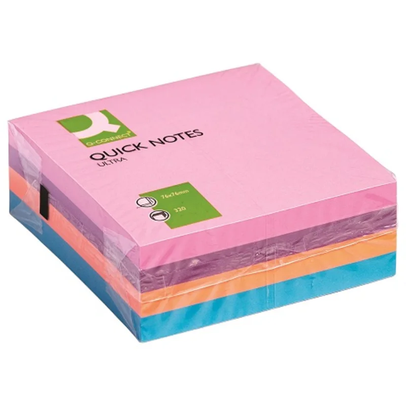 Blok samoljepljivi 76x76mm 320 lista Q-CONNECT KF02514 mix intensive