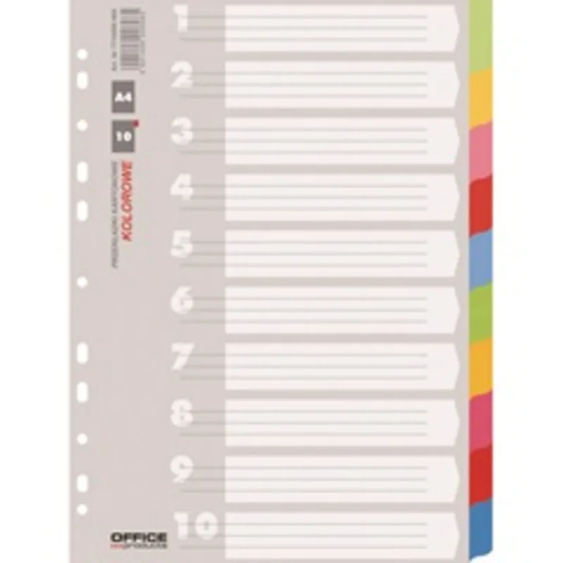 Pregrada kartonska A4 kolor 10 listova Office products