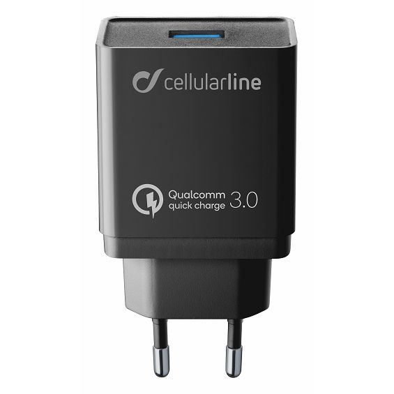 Kućni Punjač CELLULARLINE, Za Huawei/Motorola, 18W, 1xUSB-A, QC 3.0, USB-C Kabel 100cm, Bijeli