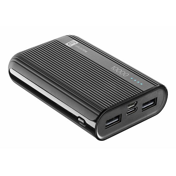Prijenosna Baterija CELLULARLINE, Tank, 10000mAh, Crni