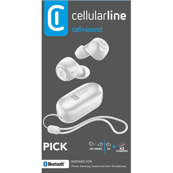 Slušalice CELLULARLINE, AQL, Pick, Bluetooth, In-Ear, TWS, Bijele - Slika 2