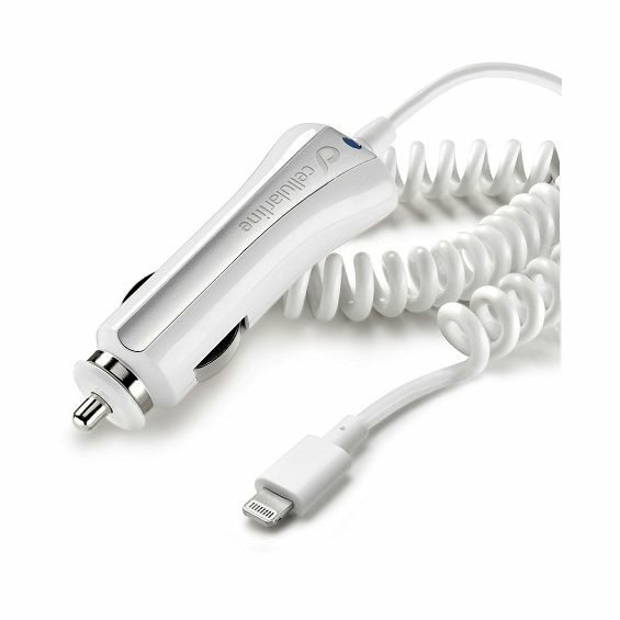Auto Punjač CELLULARLINE, 5W, MFI Kabel 100cm, Bijeli