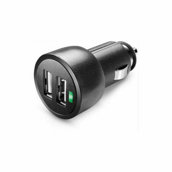 Auto Punjač CELLULARLINE, Micro Dual,15W, 2xUSB-A, Crni