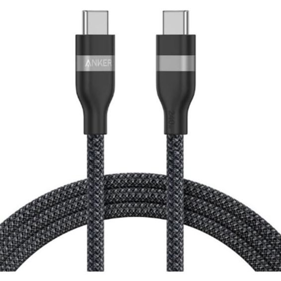 Kabel ANKER A82E2H12, 240W, USB-C/USB-C, Pleteni, 180cm, Crni