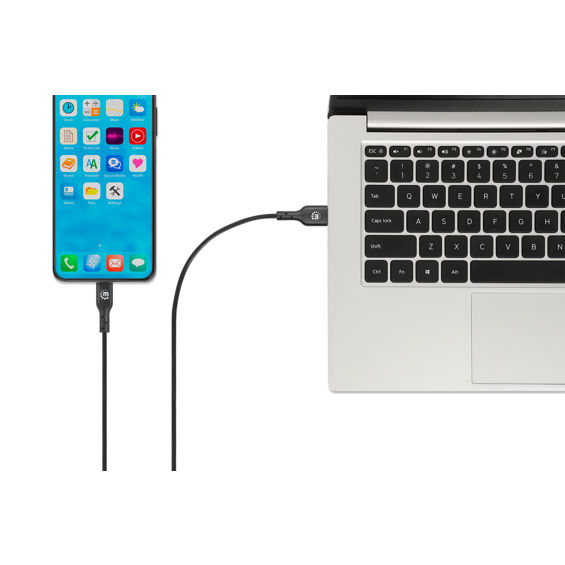 Kabel MANHATTAN 394864, USB Hi-Speed, USB-C (M) na USB-A (M), USB 2.0, 480 Mbps, 3.0A, 1m, Crni - Slika 2