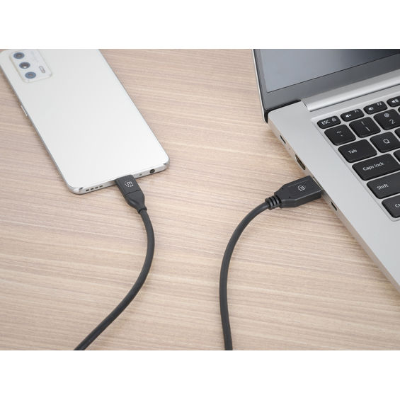 Kabel MANHATTAN 394888, SuperSpeed+, USB-A na USB-C, USB 3.2 Gen 2, 10 Gbps, 3 A, 1m, Crni - Slika 2
