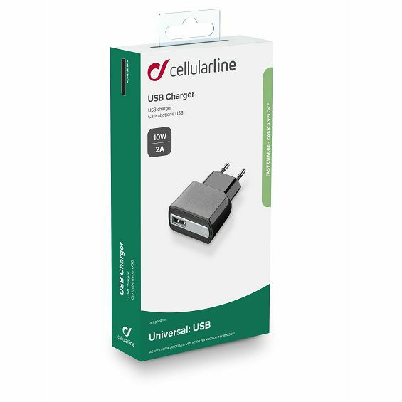 Kućni Punjač CELLULARLINE, 10W, 1xUSB-A, QC, Crni - Slika 3