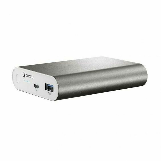 Prijenosna Baterija CELLULARLINE Freepower Ultra, Qualcomm, 10000 mAh, Siva